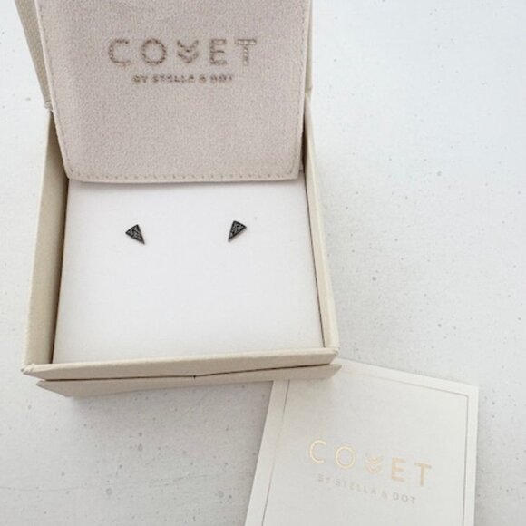 Stella & Dot Covet Diamond Renegade Stud Earrings NIB - Picture 1 of 3